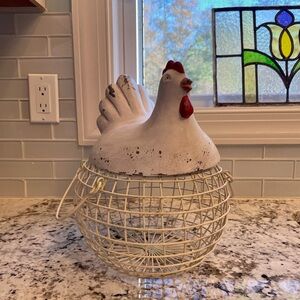 Rustic Chicken Wire Egg Basket